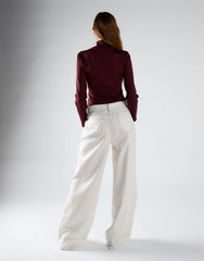 Off-White Wide-Leg Contrast-Stitch Jeans