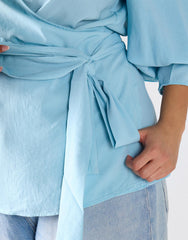 Pastel Blue Wrapped Top