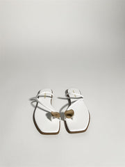 White Toe-Thong-Flat-Sandals
