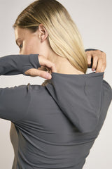 Signature Graphite-Grey Hooded Top.