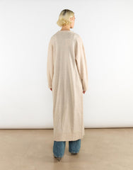 Dark-Cream Oversized Longline-Cardigan