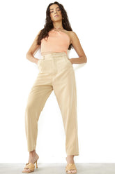 Rich-Sand High-Waisted Trousers