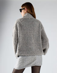 Silver Tweed Mini Skirt