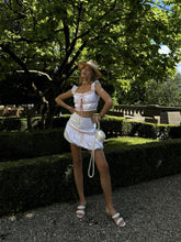 White Lace-Up Crop-Top