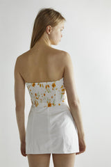 Marigold Floral Corselette Crop-Top