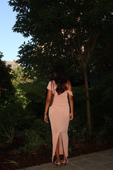 Soft-Terracotta Bardot Crop-Top