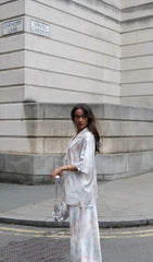 Beige-Grey-Watercolour Bias-Cut-Maxi-Skirt