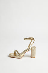Gold Braided Espadrille-Heels