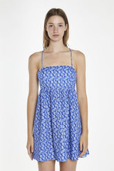 Ultramarine-Ditsy Strappy Mini-Dress