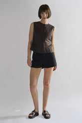 Black Cut-Off-Frayed Shorts