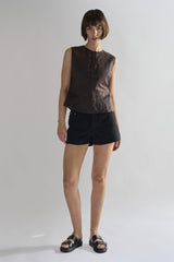 Black Cut-Off-Frayed Shorts