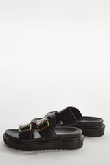 Black Double-Strap Sandals