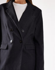 Black Marl Button Detail Blazer