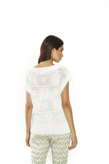 Off White Knit Oversized-Top