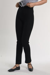 Black Ribbed Leggings
