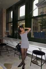 Grey Straight Pencil Mini-Skirt