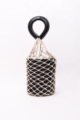 Black Net Covered Bucket Bag
