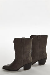 Washed-grey Cowboy Ankle-Boots