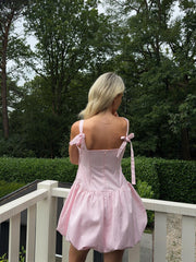 Light Pink Balloon Skirt Mini-Dress