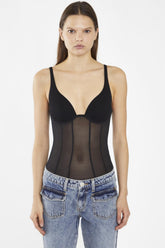 Black-Mesh Bodysuit