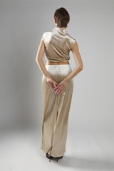 Oyster Velvet Mid-Rise Maxi Skirt