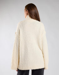 Cream High Neck Oversized Jumper