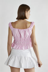 Candy Pink Short Sleeve Crop-Top