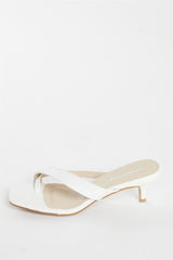 White Kitten Heel Kitten Heel-Heeled Sandal