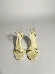 Lemon-Yellow-Micro Bow High-Heels