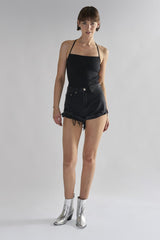 Black Ripped Denim Shorts