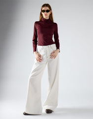 Off-White Wide-Leg Contrast-Stitch Jeans