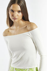 White Bardot Top
