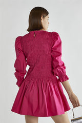 Fuchsia Skater Mini-Dress