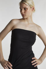 Black-Mesh Bandeau Bodycon Midaxi-Dress