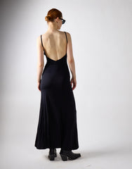 Black V-Neck Open Back Maxi Dress