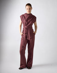 Mauve Tie Front Top