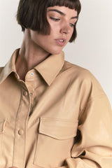 Honey PU Button Front Shirt