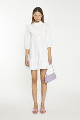 White collared Shirt Mini-Dress