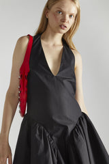 Black V-Neck- Mini-Dresses