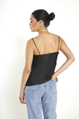 Black Cowl Neck Cami Top