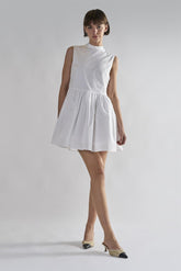 White High-Neck- Mini-Dresses