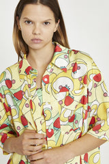 Psychedelic Strawberry Short-Sleeve Oversized-Shirt