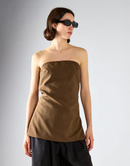 Dark Brown Longline Bandeau Top