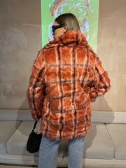 Curve - The Red Fur Check Midi Blazer