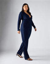Glamorous Curve Navy Jumpsuit
