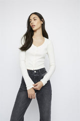Cream Round Neck Top
