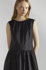 Black A-Line Skater Midi-Dress