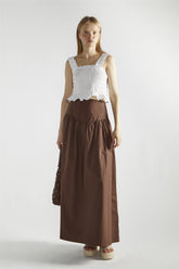 White Shirred Crop-Top