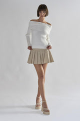 White Bardot Long-Sleeve Jumper