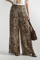 High Waist Loose Trousers - Leopard